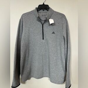ADIDAS GOLF MENS GREY 1/4 ZIP FLEECE SWEATER LONG SLEEVE SIZE LARGE LIGHTLY USED